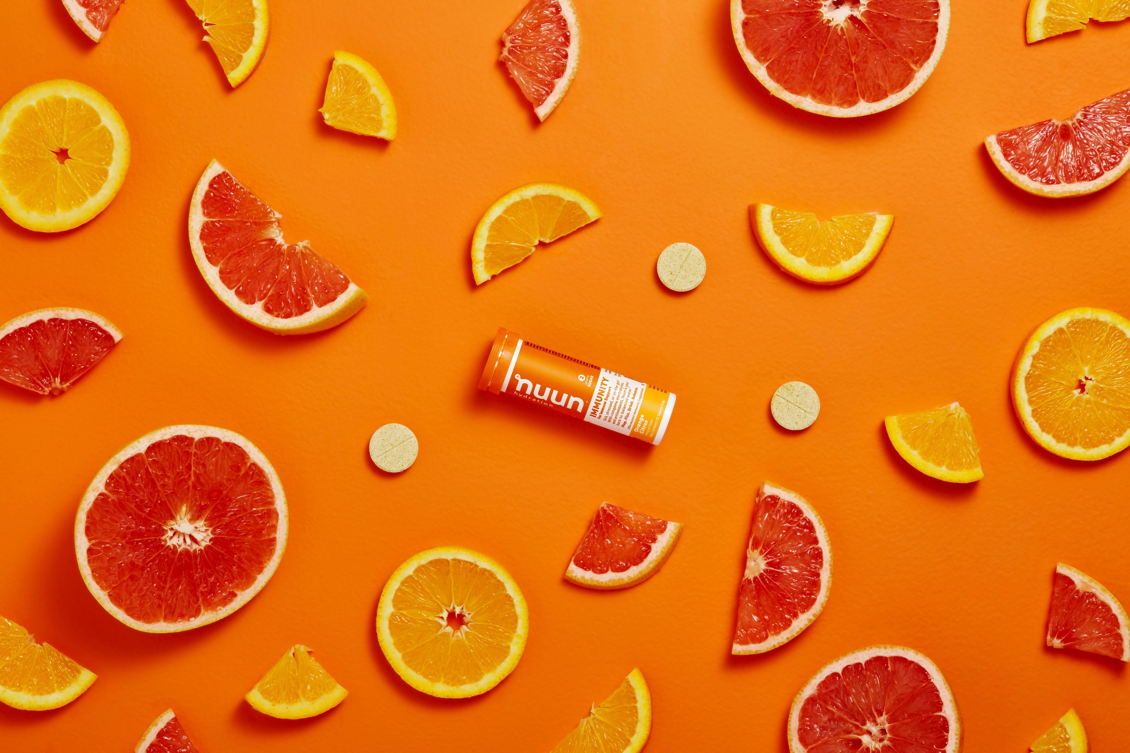 Nuun Immunity with fresh fruit