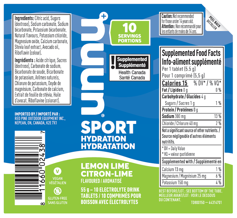 Nuun Sport Lemon Lime (Nov. 2026 Expiry)